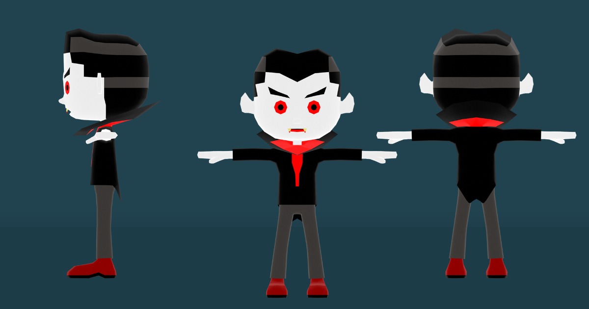 3D Character #020 - Vampire Man - Animated - Low Poly - FBX | 3D ...