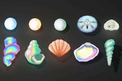 3D Stylized Shell Pack