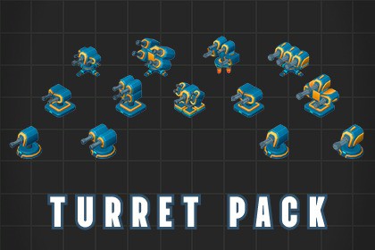 Low Poly Sci-Fi Turrets Pack