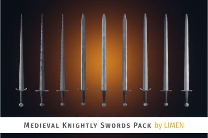 3D Medieval Knightly Swords Pack