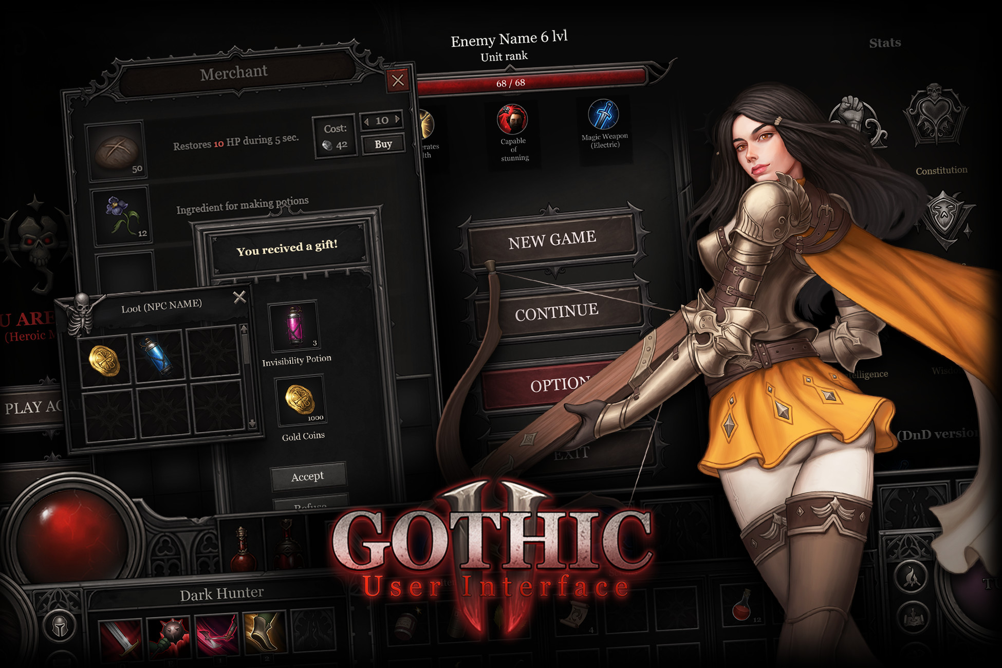 Goth Egame Gui Gothic UI 2 | 2D GUI | Unity Asset Store