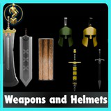 Stylized Fantasy Weapons and Helmets