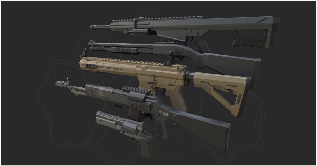 How Poly Weapons Low Poly Weapon Series V 1 | 3D Guns | Unity Asset Store