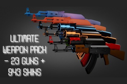 Ultimate Weapon Pack — 23 Guns + 943 Skins (Low Poly, Stylized, FPS/TPS Ready)
