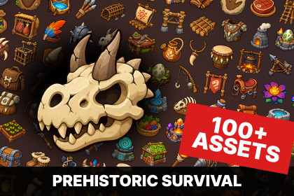 Prehistoric Survival Tribal Crafting Dinosaur Resources Icons Pack