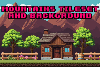 Pixel Art Mountains Tileset and Backgrounds