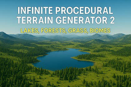 Infinite Procedural Terrain Level Generator 2 – Lakes, Forests, Grass, Biomes