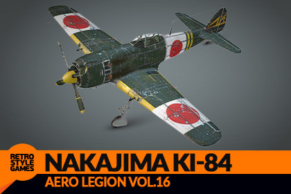 Nakajima Ki-84 Hayate WW2 Fighter Airplane - Low Poly 3D Model