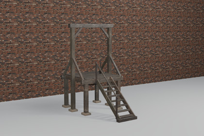 Frontier Gallows (Rigged, Animated Trapdoor & Noose)