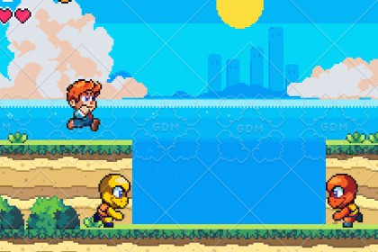 2D Retro Platformer Tileset – Starter Pack