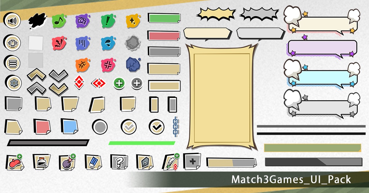 Match3Games_UI_Pack | 2D GUI | Unity Asset Store