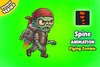 Flying Zombie - 2D Animated Character (Spine)