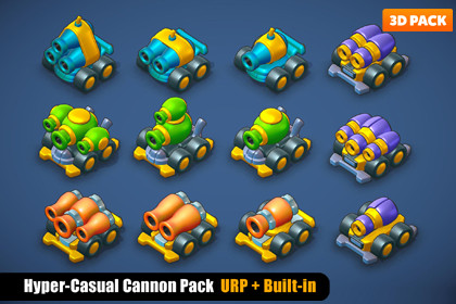 Hyper-Casual Cannon Pack – Animated Turrets (URP + Built-in)