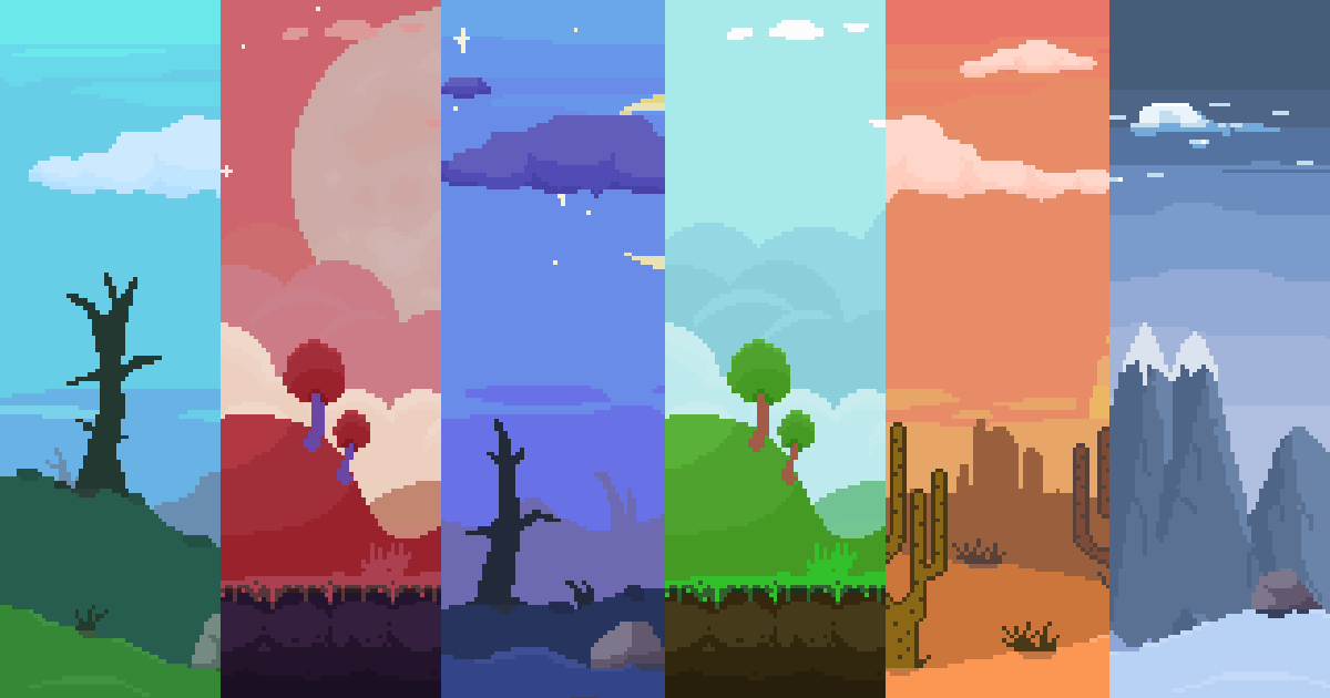 Parallax Pixel Art Backgrounds Pack #2 | 2D Textures & Materials ...