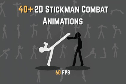 2D Stickman Action Combat Platformer Animation Pack - 40+ Animations