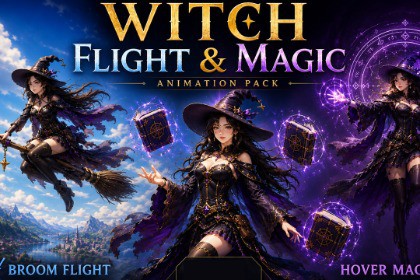Witch Flight & Magic Combat Animation Pack
