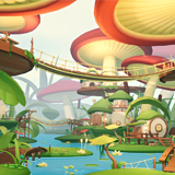 Shimmering Mushroom Village - Low Poly Fantasy Environment