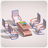 Meeting Table & Chair Set – 3D Modern Stylish Furniture Collection (Low Poly)
