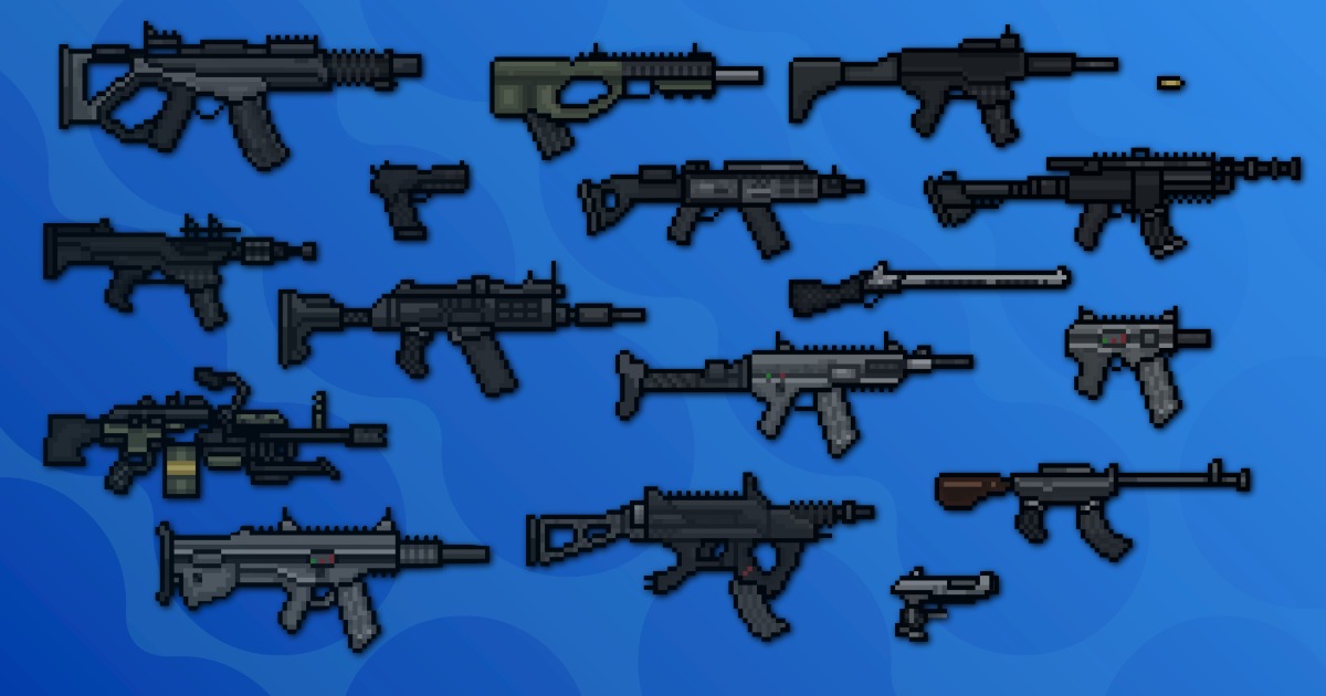 Pixel Art Firearm Collection 98x98 | 2D Textures & Materials | Unity ...