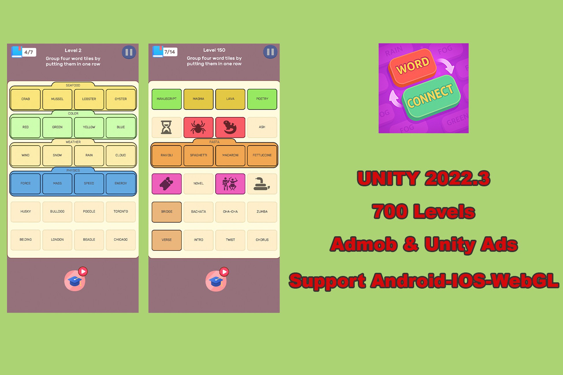 Visual Unity Word Word Connect Association | Template + Editor | 系统 | Unity Asset Store