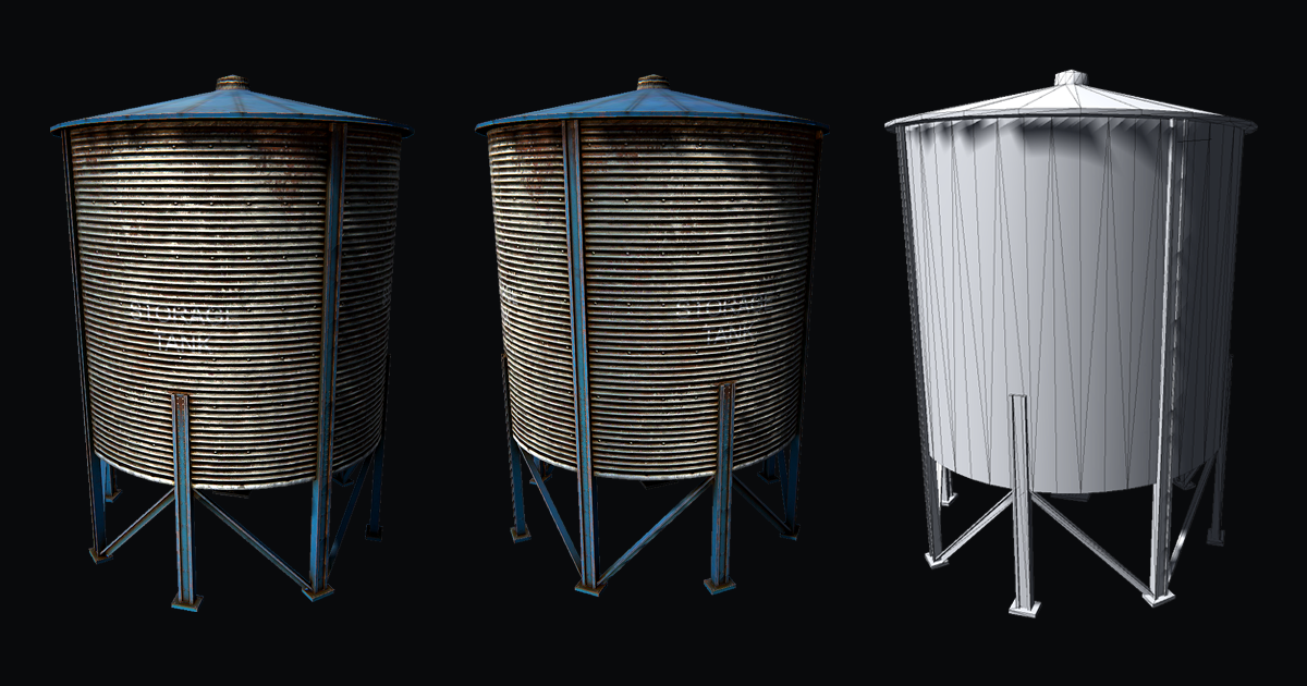 Storage Tank Industrial cylinder Low-poly 3D model (Type02) | 3D ...