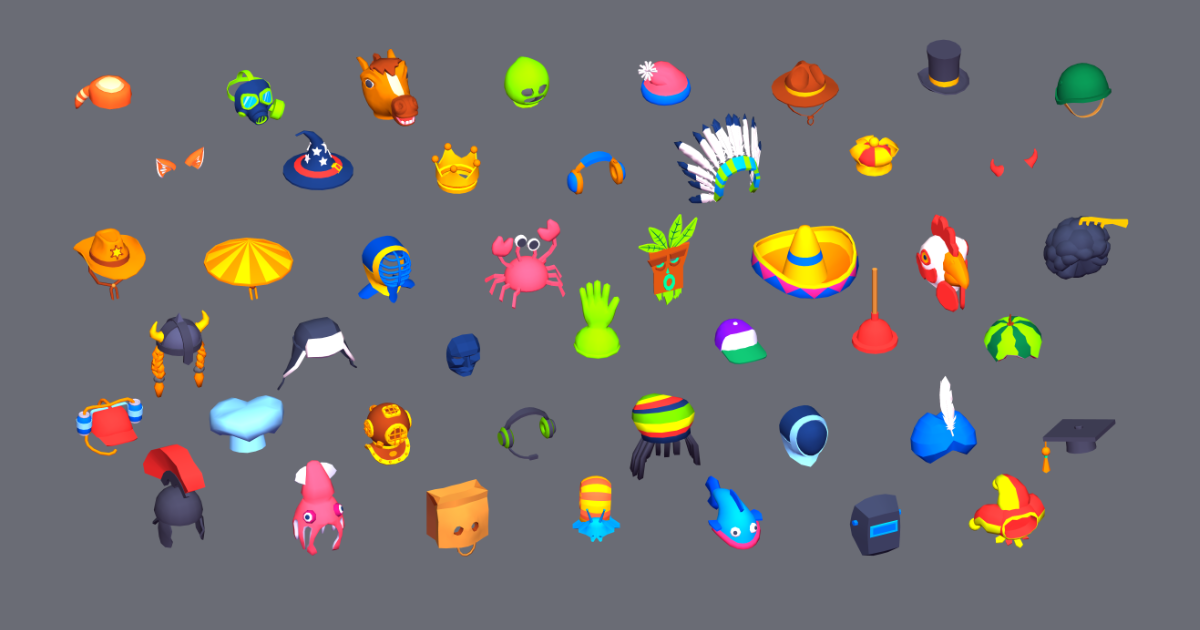 Hyper-Casual Hats | Props | Unity Asset Store