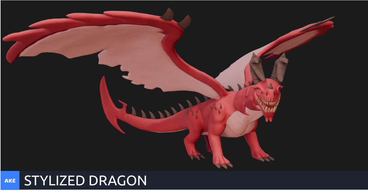 Stylized Dragon - Fantasy RPG Creature by Ake | 3D Creatures | Unity ...