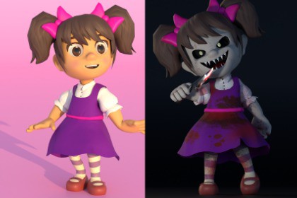 Cute and Creepy Girl Pack 3D