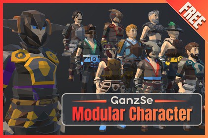 GanzSe FREE Modular Character - Fantasy Low Poly Pack