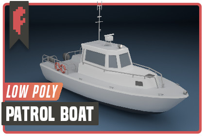 Low Poly Coast Guard Patrol Boat