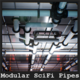 Scifi Modular Pipes / 16+ Assets