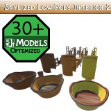 Low-Poly BathRoom Kit – Stylized Wooden Set