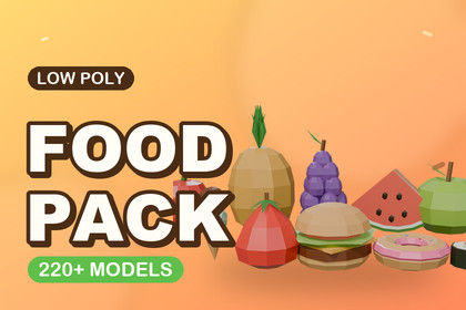 Low Poly Food Pack - 220+ Models
