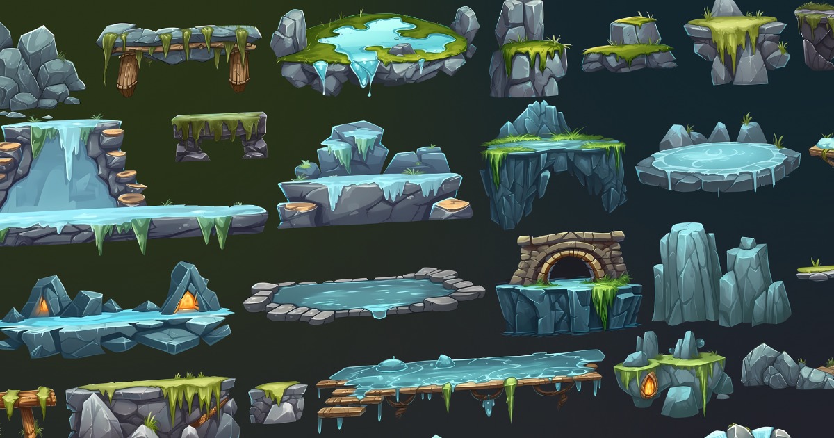 Rock and Stone platformer environment tileset | 2D Environments | Unity ...