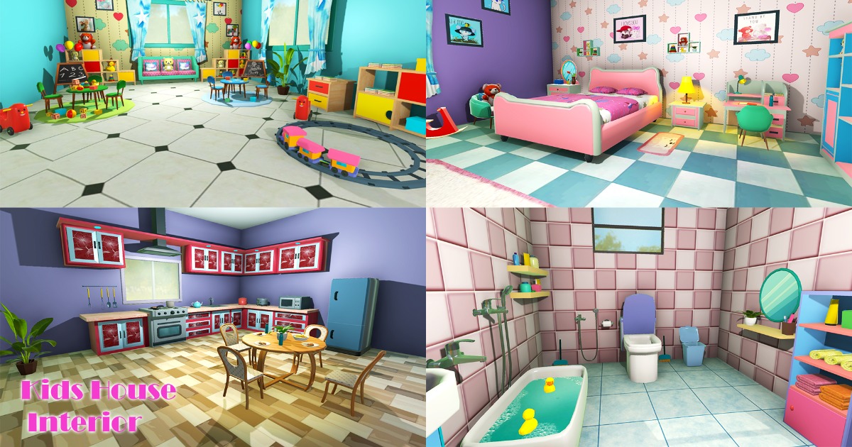 Kids House Interior Room Lowpoly | Characters | Unity Asset Store