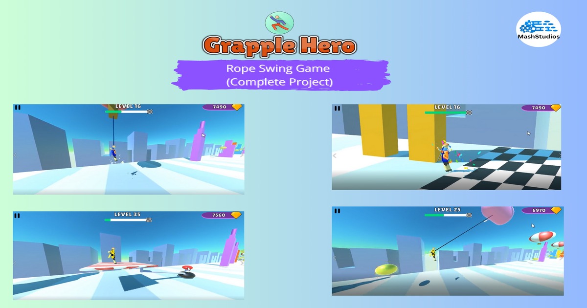Swing Rope Unity Grapple Hero - Rope Swing Game(Complete Project) | Packs | Unity Asset ...