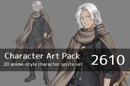 Anime Character Art Pack: 2610 - Image: Male, adventurer, mercenary, mechanic