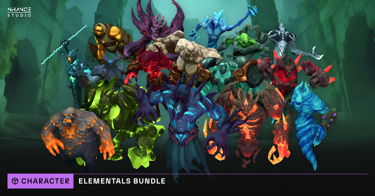 Stylized Fantasy Elementals Bundle | 3D Creatures | Unity Asset Store