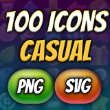 100 Icons - Casual Mobile Game Pack