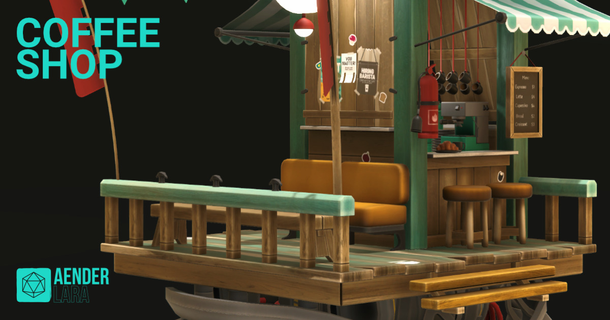 Coffee Assets Unity Coffee Shop - Floating scifi store | 3D Props | Unity Asset Store