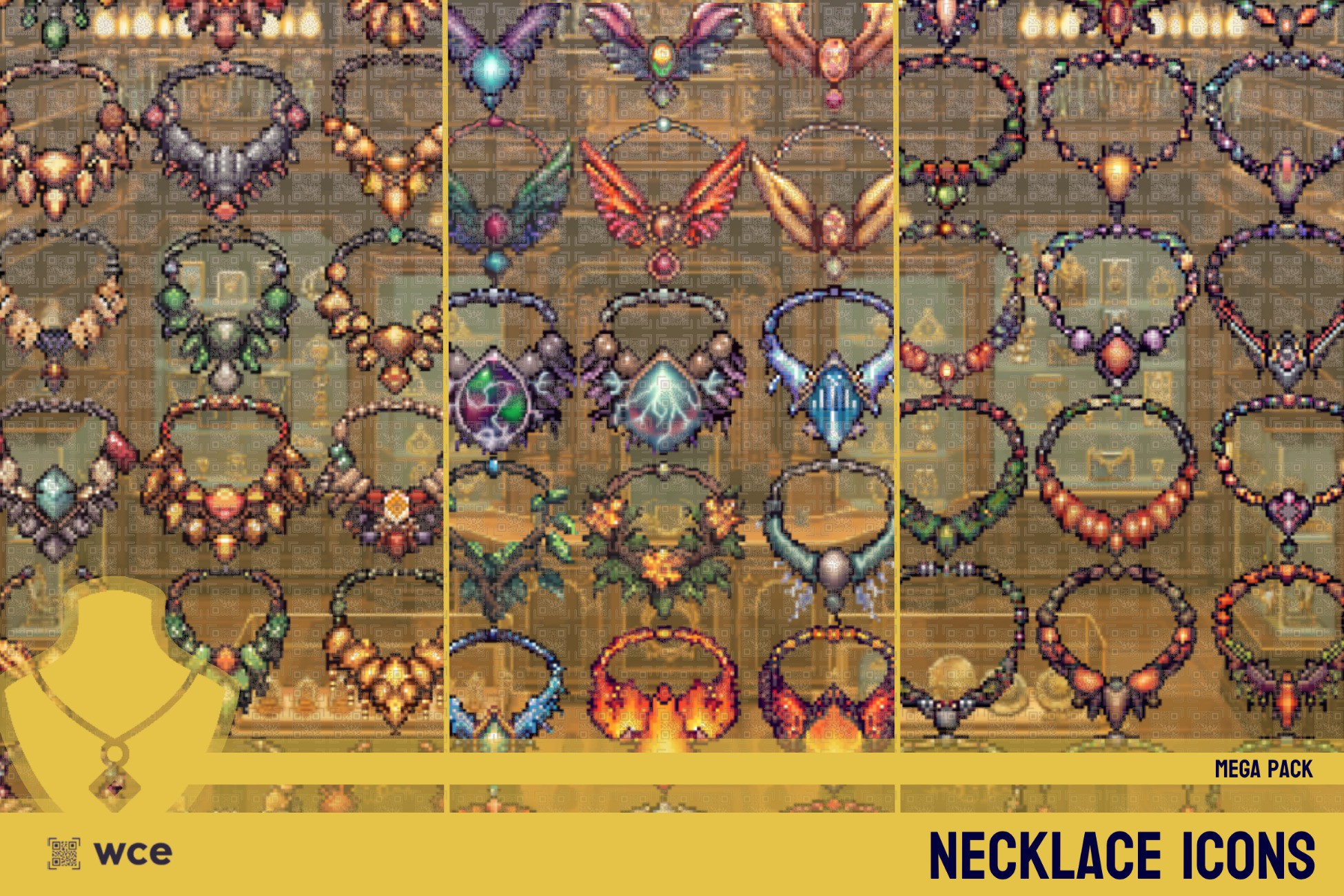 Unity Icon Rings Necklace Icons - Mega Pack - 2D Pixel Jewelry and Accessories Bundle ...