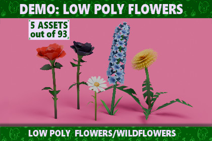 DEMO: Low Poly Flower Pack