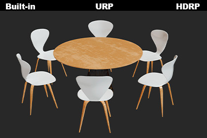 Round Pedestal Dining Table with White 6 Shell Chairs 3D