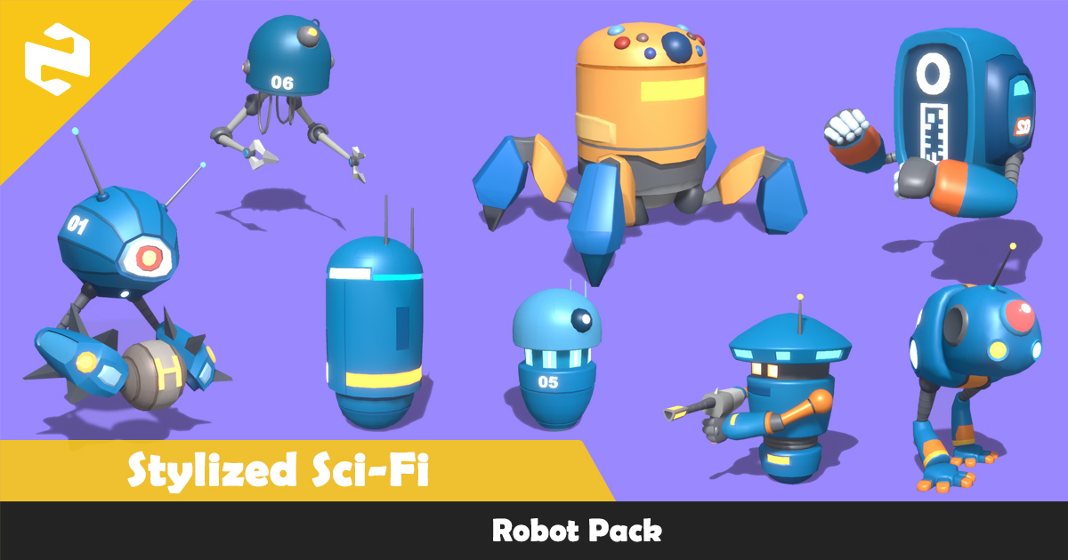Stylized Sci-Fi Robot Pack | 3D Robots | Unity Asset Store