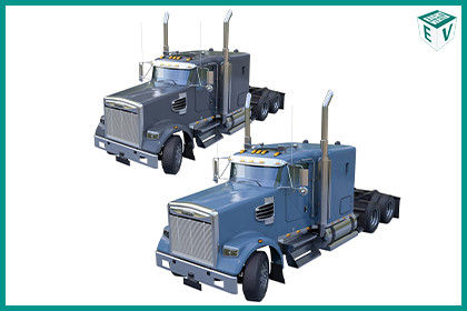 Heavy Truck Chassis 07 Cyan and Grey URP HDRP Textures