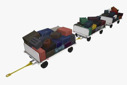 Airport Baggage Carts Loaded (441)