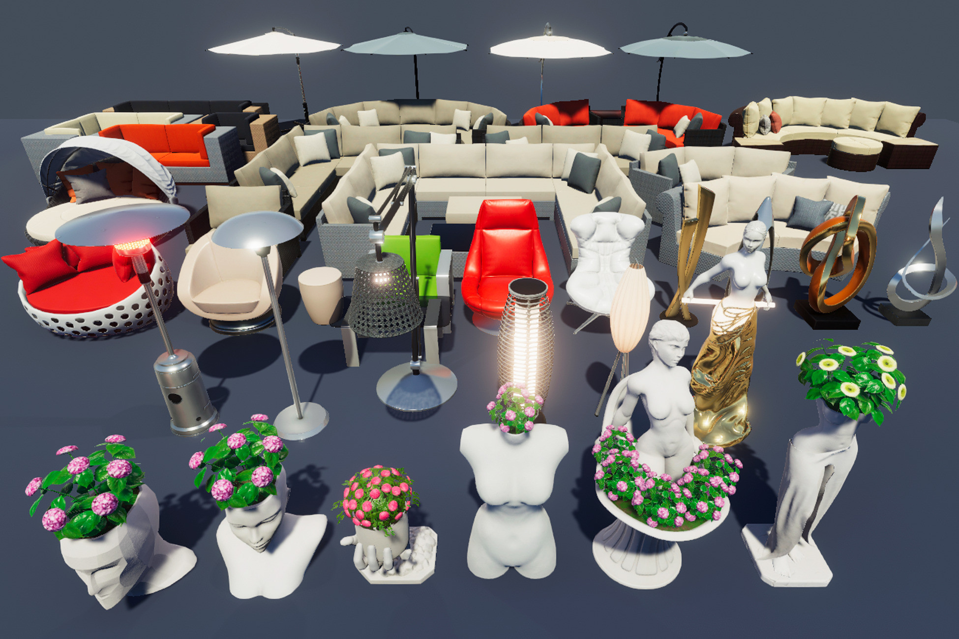 Furniture Using Unity Lounge Furniture And Props | 3D Exterior | Unity Asset Store