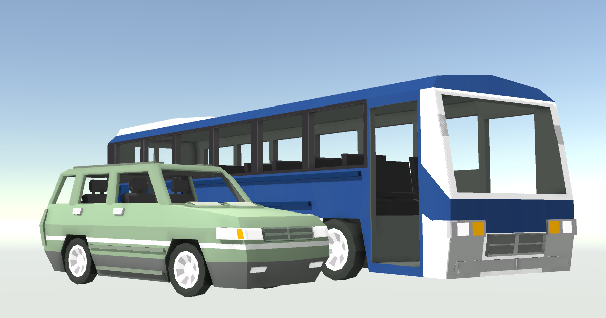 Cartoon Style Bus & Car | 3D | Unity Asset Store