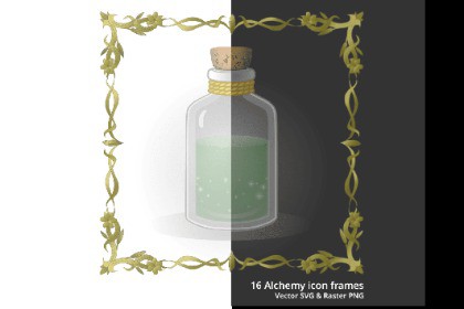 16 Antique & Alchemy Frames - Fantasy UI Icon Frames Mega Pack