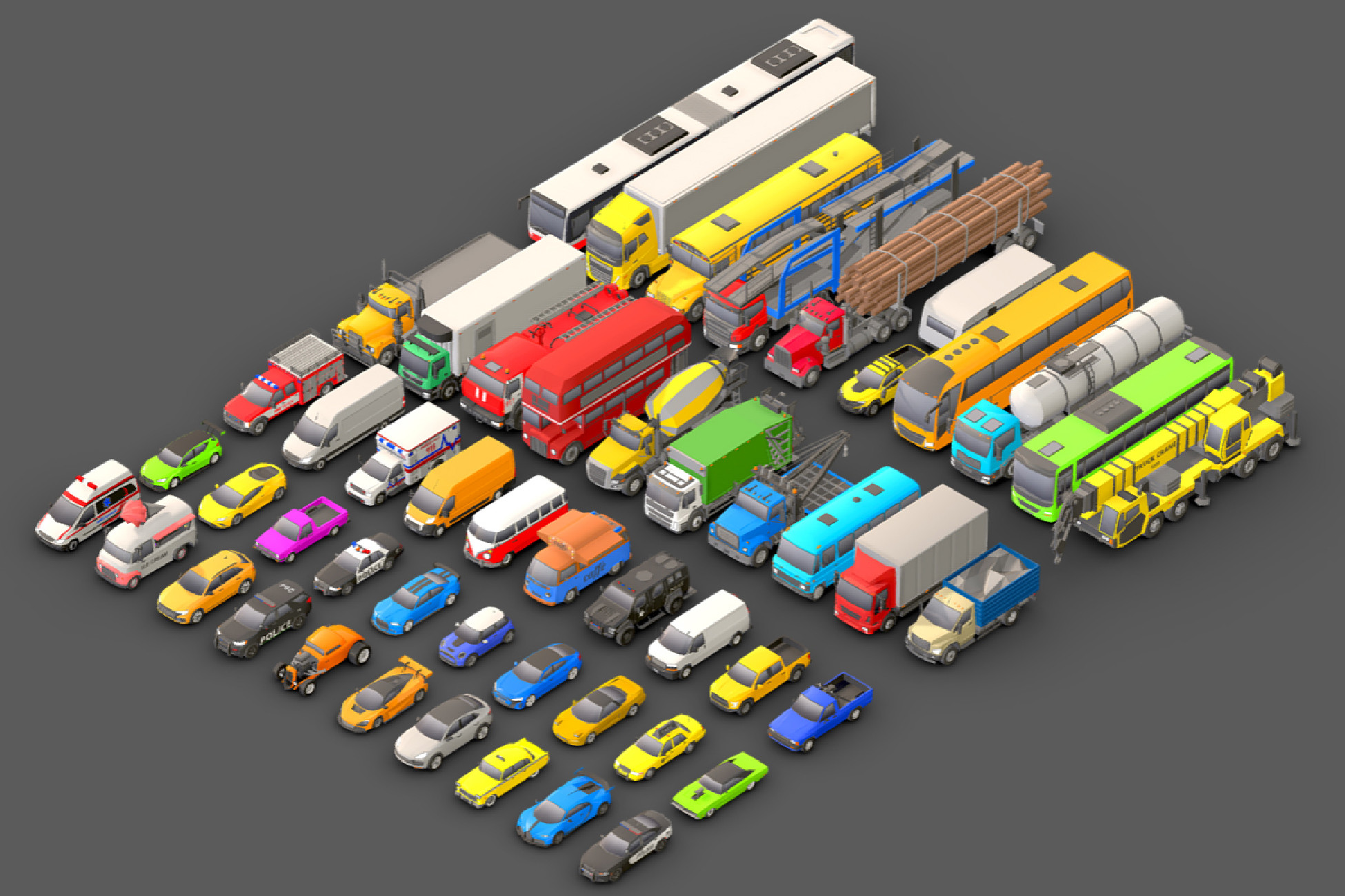 Vehicle Pack Low Poly 3D Land Unity Asset Store